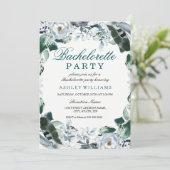 Floral Turquoise Green Bachelorette Invitation (Debout devant)