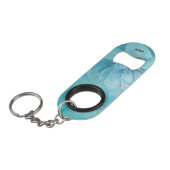 *~* Floral Turquoise Hemelse Glitter Waterverf Mini Flessenopener (Voorkant Gekanteld)