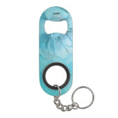 *~* Floral Turquoise Hemelse Glitter Waterverf Mini Flessenopener (Achterkant)
