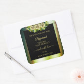 Floral Turquoise marbre vert noir Étiquette de pro (Enveloppe)