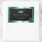 Floral Turquoise Noir Étiquettes de Parties scinti (Sac)