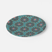 Floral - turquoise papieren bordje (Gekanteld)