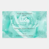 Floral Turquoise Produit Étiquette Rose Palm Feuil (Devant)