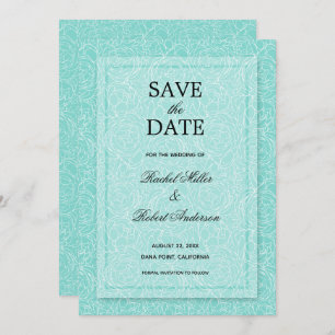 Floral Turquoise Save The Date