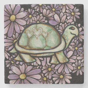 Floral Turtle Love Cantle Heart shell Stenen Onderzetter