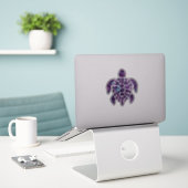 Floral Turtle Sticker (Laptop op bureau)