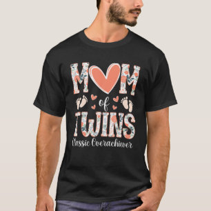 Floral Twins moeder grappig mam van Twins Classic T-shirt