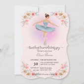 Floral Twirling Ballerina Waterverf Baby shower Kaart (Voorkant)