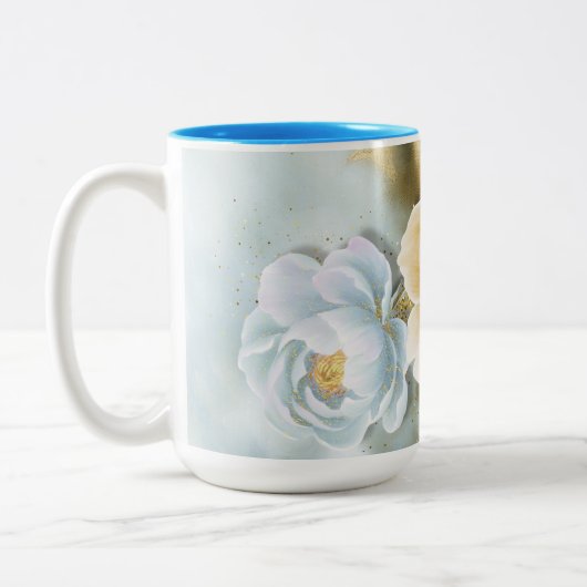 Floral Two-Tone Coffee Mok (Links)