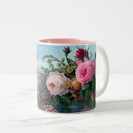 Floral Two-Tone Coffee Mok (Voorkant rechts)