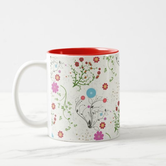 Floral Two-Tone Mok (Links)