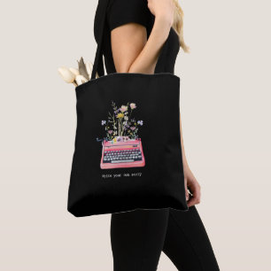 Floral Typewriter Elegant Tas