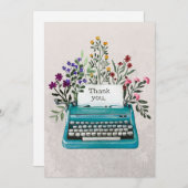 Floral Typewriter Kaart (Voorkant / Achterkant)