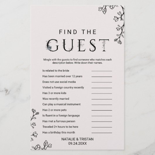 Floral Typografie vindt de gast Flyer (Voorkant)