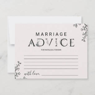 Floral Typography Marriage Advice Kaarten