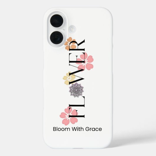Floral Typography Phone Case (Achterkant)