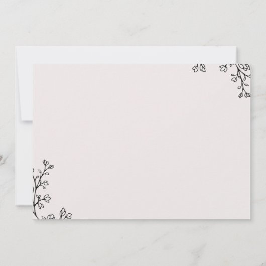 Floral Typography Rehearsal Dinner Kaart (Achterkant)