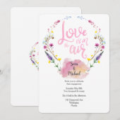 Floral Typography Romantic Verloving Kaart (Voorkant / Achterkant)