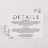 Floral Typography Wedding Details Kaart (Voorkant / Achterkant)