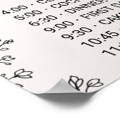 Floral Typography Wedding Order of Events Poster (Hoek)