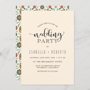 Floral Uitnodiging   Colorful Boho Batik Weddensch