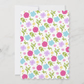 Floral Unicorn Cake Verjaardagsfeestje Uitnodiging (Achterkant)