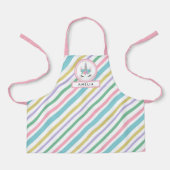 Floral Unicorn en Stripes Schort (Voorkant)