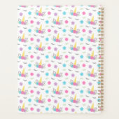 Floral Unicorn Face Gepersonaliseerd Monogram Planner (Achterkant)