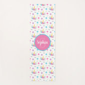 Floral Unicorn Face Gepersonaliseerd Monogram Yogamat (Voorkant)