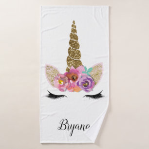Floral Unicorn Gold Parties scintillant Girly Girl