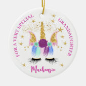  Floral Unicorn Keramisch Ornament (Voorkant)