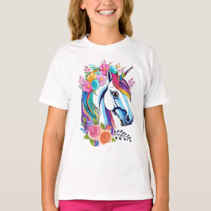 Floral Unicorn Kinder Shirt – grillig T-shirt