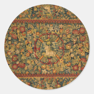 Floral Unicorn Motif Ronde Sticker