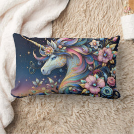 Floral Unicorn Night Fantasy Kussen