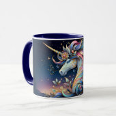Floral Unicorn Night Fantasy Mok (Voorkant links)