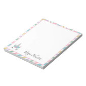 Floral Unicorn Pastel Stripes - Jouw naam toevoege Notitieblok (Gedraaid)