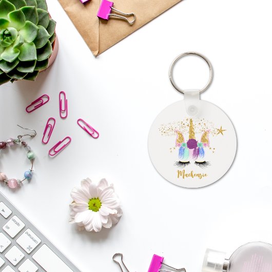  Floral Unicorn Sleutelhanger