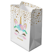  Floral Unicorns Medium Cadeauzakje (Achterkant Gekanteld)