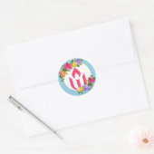 Floral Unitarian Universalist Ronde Sticker (Envelop)