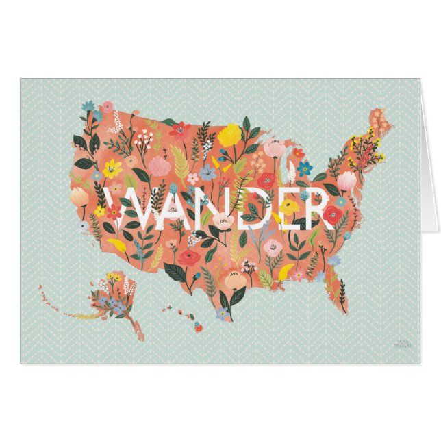 Floral USA Map - Jardin sauvage (Devant horizontal)