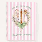 Floral Utensils Cooking Bakery Recipe Notebook Notitieboek (Voorkant)