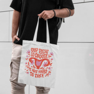Floral Uterus feminist Quote Tote Bag