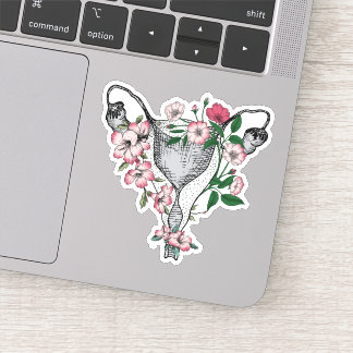 Floral uterus vinyl Sticker