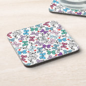 Floral Valentijn Pattern Bier Onderzetter (Linkerzijde)