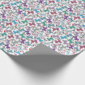 Floral Valentijn Pattern Cadeaupapier (Hoek)