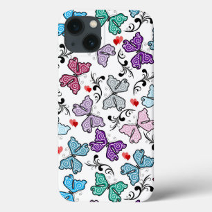 Floral Valentijn Pattern iPhone 13 Hoesje