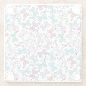 Floral Valentijn Pattern Glazen Onderzetter (Achterkant)