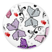 Floral Valentijn Pattern Keramische Knop (Voorkant)