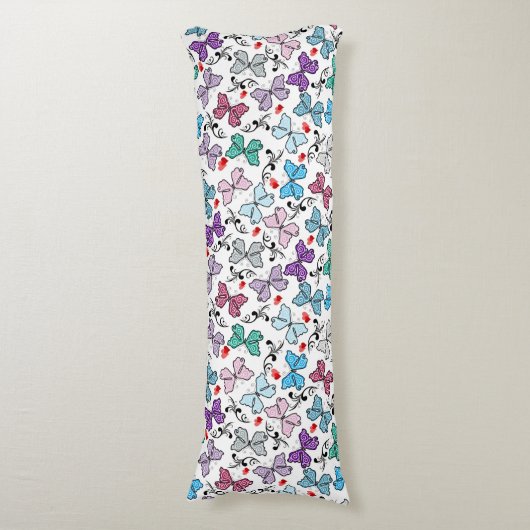 Floral Valentijn Pattern Lichaamskussen (Voorkant Verticaal)