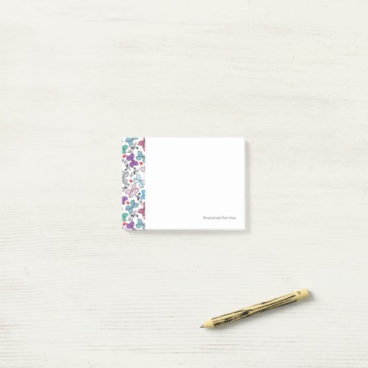 Floral Valentijn Pattern Post-it® Notes (Op bureau)